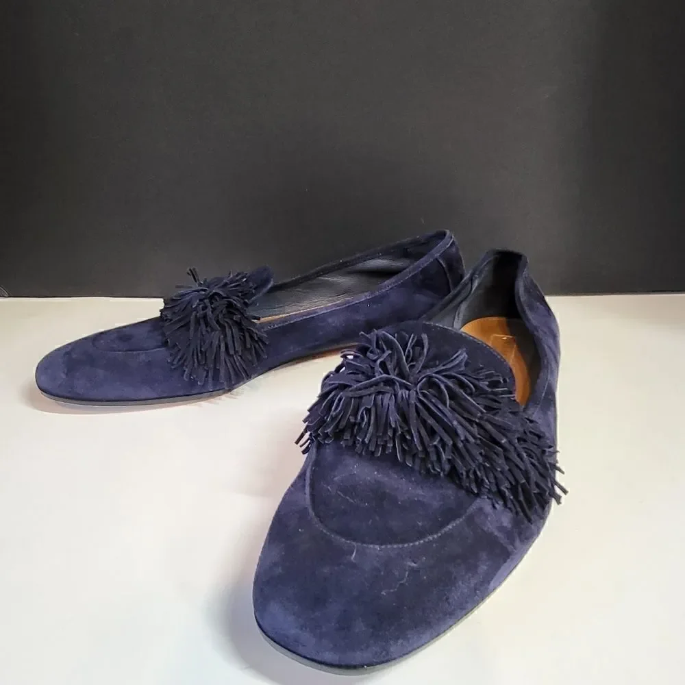 Aquazurra Firenze Navy Blue Suede Shoes